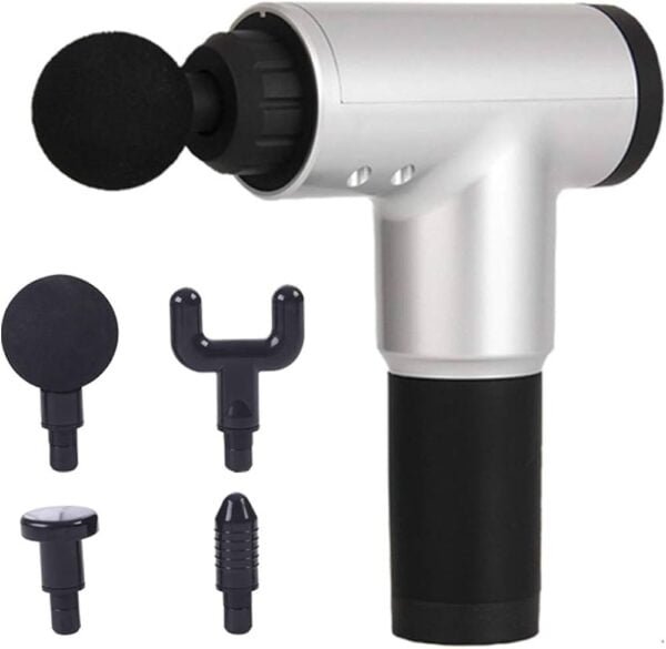 Masajeador Muscular Profesional Fascial Gun Mp-320 Vibratorio 4 Cabeza