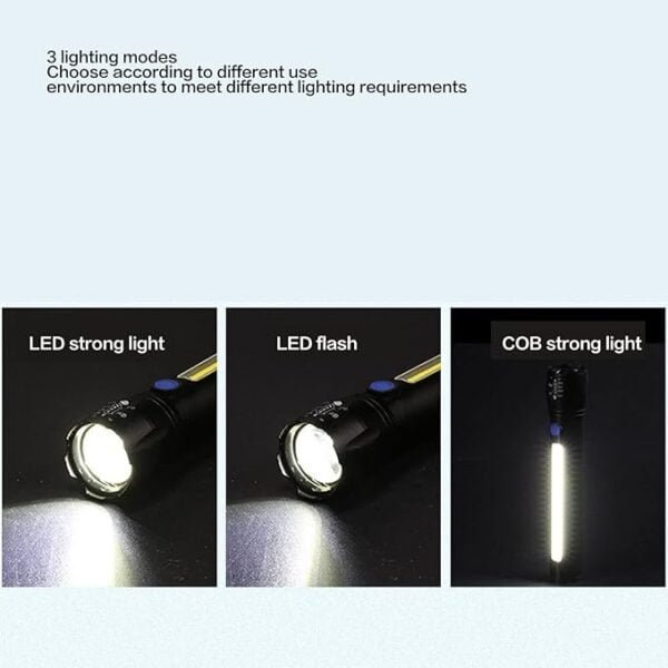 Mini Linterna LED Recargable Luz Zoom Largo Alcance - Image 3