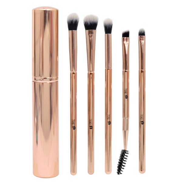 Kit Brocha Ojos Metalica Oro Rosa Trendy