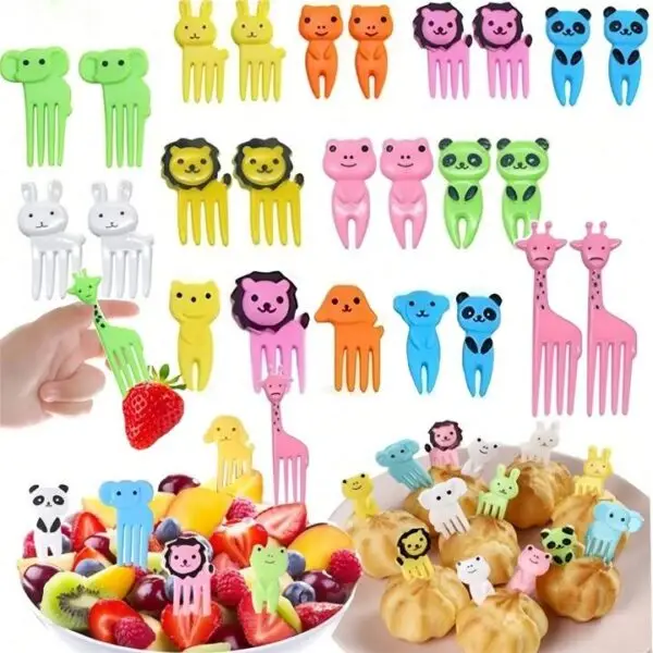 Mini Tenedores De Comida Para Niños De Figura Animales - Image 3